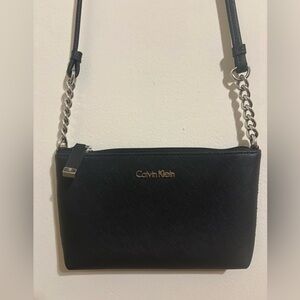 Calvin Klein Black Bag with Silver Chain